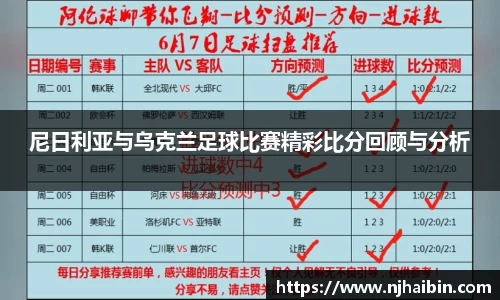 尼日利亚与乌克兰足球比赛精彩比分回顾与分析